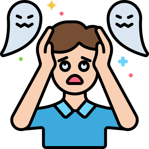 Pessoa com medos e ansiedades